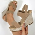thumbnail image 6 of Dakaela Espadrille Wedge Sandals for Women High Heels Platform Slip on Walking Ankle Strap Summer Shoes, 6 of 8