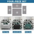 thumbnail image 6 of Whosucclay Teal Leopard Cow Print Recliner Covers 4 Pieces Stretch Recliner Chair Covers with Elastic Band Recliner Sofa Slipcovers Washable Furniture Protector for Living Room, 6 of 8
