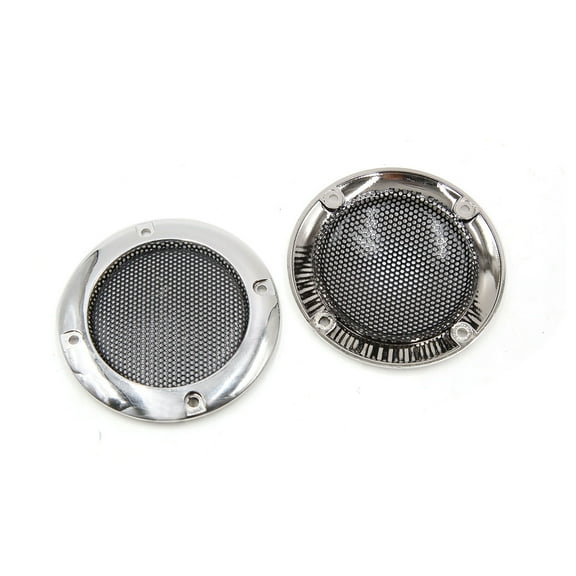 Unique Bargains 2Pcs 2.6" Chrome Plating Car Audio Woofer Subwoofer Mesh Cover Protector Grill
