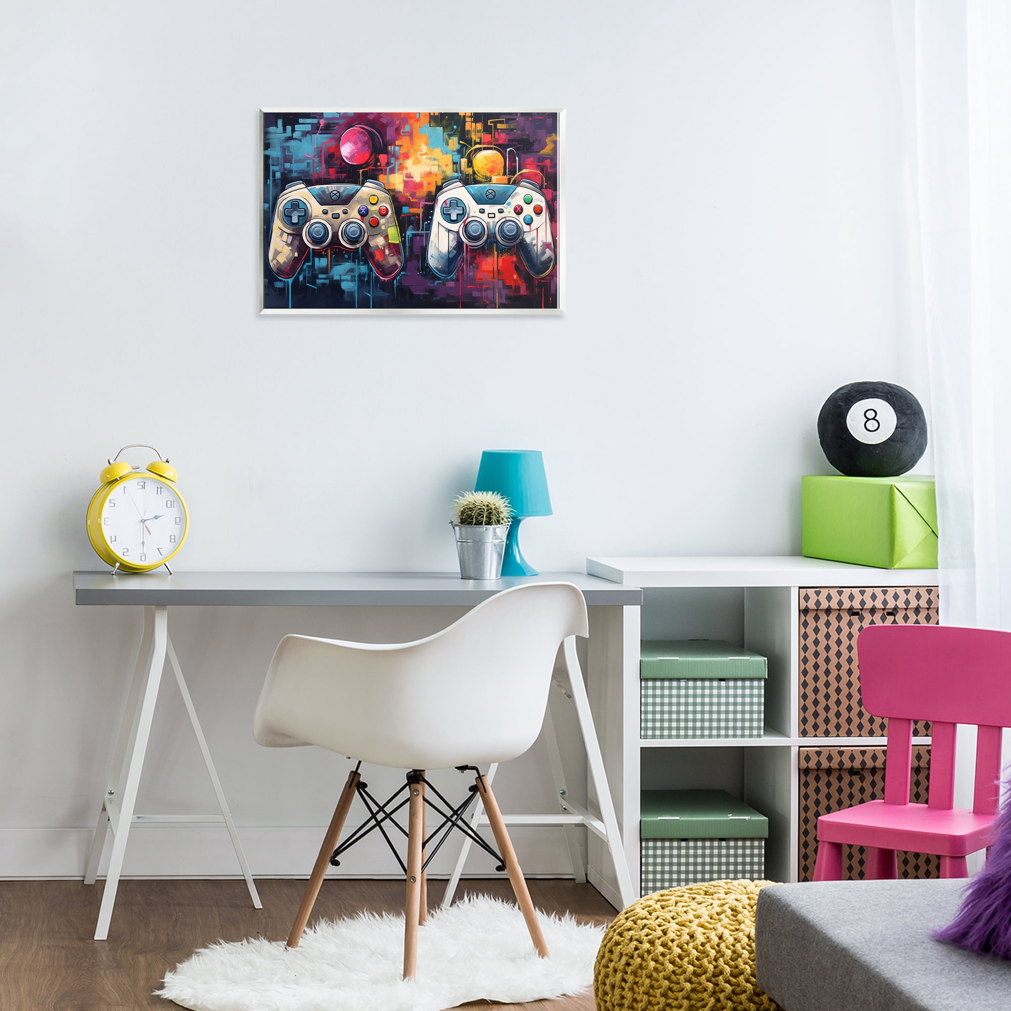 Stupell Industries Double Controller Modern Gamer Wall Plaque Art, design by Lazar Studio