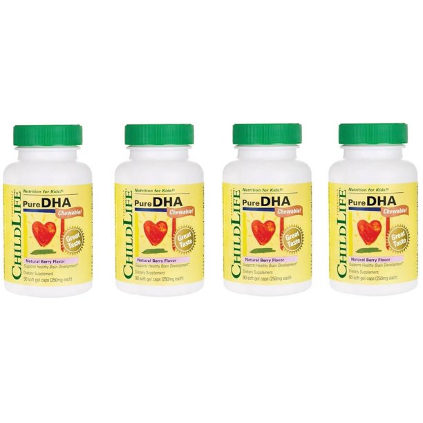 ChildLife Pure DHA Chewable, Natural Berry Flavor, 90 Soft Gel Caps