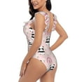thumbnail image 5 of Yiaed Cute Cartoon Panda Print Women's Ruffled One Piece Swimsuit V Neck Swimwear Slimming Monokini for Woman-XX-Large, 5 of 8