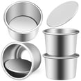 thumbnail image 4 of Juego de 4 moldes redondos para pasteles con fondo desmontable, de aleación de aluminio. Moldes pequeños para hornear pasteles., 4 of 8