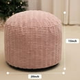 thumbnail image 5 of Round Stuffed Pouf Ottoman for Foot Rest, Storage Ottoman Pouf Foot Stool Cushion, Faux Fur Poufs with Foam Chunk Filling, 20 X 15 Inch Floor Chair for Living Room Bedroom Home Decor, Pink, 5 of 14