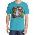 thumbnail image 2 of Wild Bobby, Living Life in The Sun Surfboards Sunsets Lighthouse, Garment-Dyed Washed Look Short Sleeve Tees, Blue Lagoon, Large, 2 of 3
