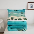 thumbnail image 5 of jejeloiu Watercolor Sea Turtle Twin Comforter Sets,Beach Starfish Print Bedding Set For Boys,Blue White,2-Piece,1 Comforter and 1 Pillowcase, 5 of 7