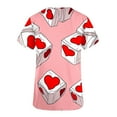 thumbnail image 5 of Valentines Day Scrub Tops Women, Heart Blouses for Women, Short Sleeve V Neck Shirts Women's Valentine's Day Printed Blouse with Pockets Nurse Tops Short Sleeved V-Neck Tops Shirt, 5 of 5