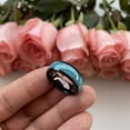 thumbnail image 4 of Wedding Rings For Men. 8mm Crushed Turquoise Black Tungsten Wedding Band, 4 of 7