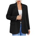 thumbnail image 4 of Siilsaa Women Jackets Fashion Women's Long Sleeve Formal Notch Lapel Button Down Blazer Pockets Jacket Black,S, 4 of 5