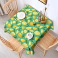 thumbnail image 2 of Yellow Lemon Fruit Slices LightGreen Pattern Square Tablecloth,Waterproof Square Table Cover,Wipeable Spillproof Washable Table Cover for Home Kitchen Party Decor 42"X42"(107x107cm), 2 of 6