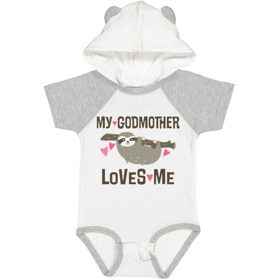 Inktastic My Godmother Loves Me Girls Sloth Girls Baby Bodysuit