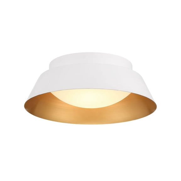 ED0552202WHGD Crystorama Lighting Donoven - 6W 2 LED Flush Mount-5 Inch Tall and 15 Inch Wide-White/Gold Finish