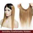 thumbnail image 4 of SEGO Wire in Human Hair Extensions Hidden Hair Extensions with Invisible Band Translucent Fish Line Hairpiece without Clip, 4 of 8