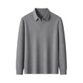thumbnail image 5 of Kaemgyyd Mens Long Sleeve Shirts V Neck Casual Golf Shirt Fall Fashion Collared Pullover Soft Comfy Clothes（Gray,Large）, 5 of 7