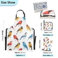 thumbnail image 3 of Various Color Birds 5 Pcs Kitchen Set Heat Resistant Oven Mitts and Non-Slip Pot Holders with Adjustable Cooking Apron, 3 of 6