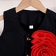 thumbnail image 4 of Odeerbi Niñas 2 Piezas Preppy Traje Satén Flor Camisa Sin Mangas y Falda Plisada Conjunto Uniforme Escolar, 4 of 9