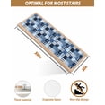 thumbnail image 6 of Blue Patchwork Stair Treads Non Slip for Steps Blue Checkered Linen Texture Striped 10 Pcs Reusable Adhesive Stair Runner Mats for Dogs Elders Carpet Treads Rugs for Staircase 8x30 In, 6 of 7