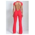 thumbnail image 5 of SKQIT Flare Workout Jumpsuits for Women One Piece Short Sleeves Scrunch Butt Lifting Gym Bodysuit Sexy Backless Yoga Outfits, 5 of 7
