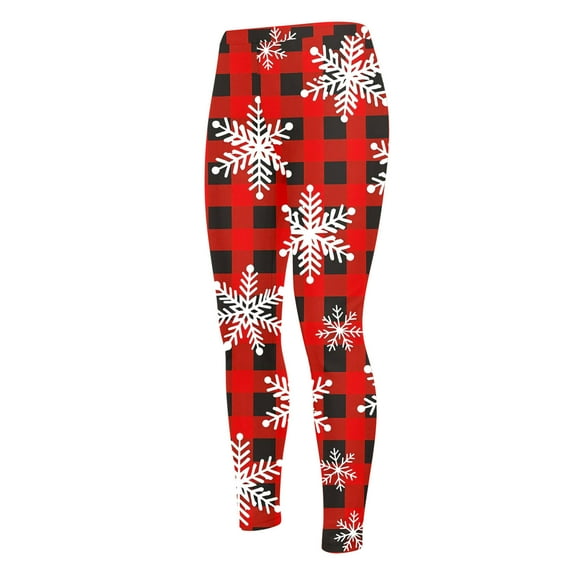 Tisuna Christmas Girls Leggings Child Plaid Print Elastic Waist Slim Leg Pants Fashion Soft Autumn Winter Girls Thermal Pants Red Size 3-4 Years