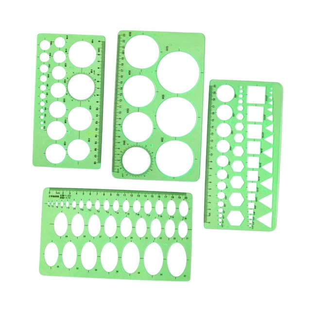 yuksok Geometric Drawings Templates Versatile for Mathematics Engineers Engineering 4Pcs