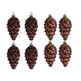 thumbnail image 3 of New Christmas Tree Decorations 9cm/8pcs Matte Gloss Pendant Plastic Electroplating Colored Pine Pinecone Shaped Stock Set Box, 3 of 5