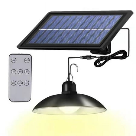 

1pc Solar Pendant Light Indoor Outdoor Solar Powered LED Shed Light Barn Lights With Remote Control For Garage Garden Porch