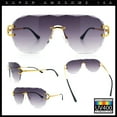 thumbnail image 2 of Oversize Luxury Hip Hop Gangster Swagger Rimless Racer Shield Sunglasses [Gold - Smoke], 2 of 7