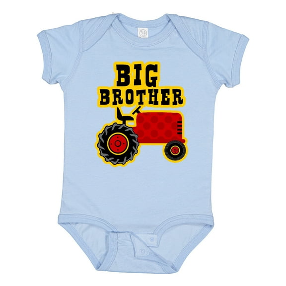 Inktastic Red Tractor Big Brother Boys Baby Bodysuit