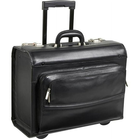 Leather Rolling Computer Friendly Catalog Case, Black