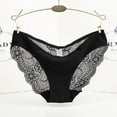 thumbnail image 3 of Lingerie for Women lace Panties Seamless Cotton Panty Hollow briefs Underwear Black/M, 3 of 4