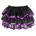 thumbnail image 3 of Women Steampunk Skirts Waisted Elastic Layered Short Skirt Purple 5XL, 3 of 4