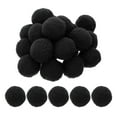 thumbnail image 1 of Pompones de 2 pulgadas para manualidades, 20 piezas de pompones para manualidades, bolas esponjosas a granel para sombreros, arte navideño DIY, negro, 1 of 7