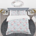 thumbnail image 2 of Designart 'Tropical Botanicals, Flowers And Flamingo III' Mid-Century Duvet Cover Set, 2 of 4