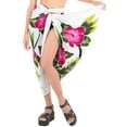 thumbnail image 2 of HAPPY BAY Women's Beach Bikini Swimwear Swim Cover up Wrap Skirt Bathing suit Summer Wraps Beachwear Sarong Coverups Swimsuits for Women One Size Hibiscus, Pink, 2 of 4
