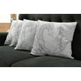 thumbnail image 5 of Ambesonne Fantasy Throw Pillow Cover 4 Pack, Woman and Dragon, 24", Black White, 5 of 5