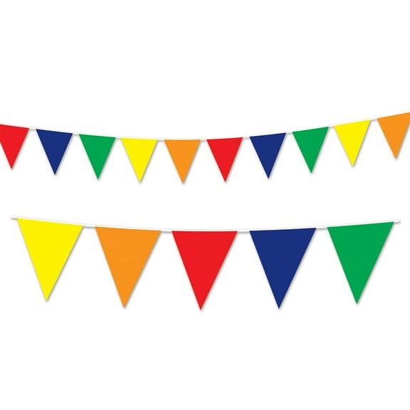 Beistle Club Pack of 12 Multi-Colored Circus Themed Outdoor Pennant Banner Hanging Party Decorations