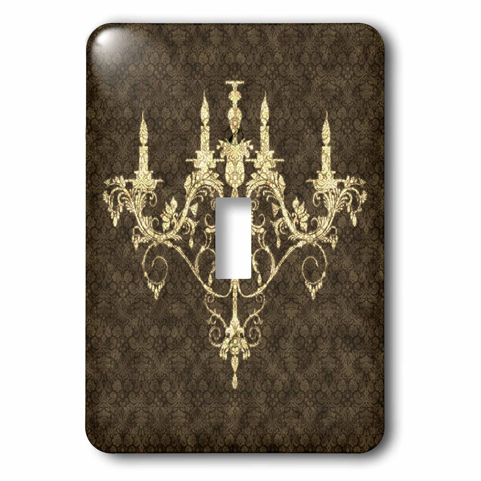 3dRose lsp_32510_1 Chandelier Gold Damask Single Toggle Switch 