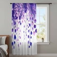 thumbnail image 4 of Spring Purple Wisteria Flowers Sheer Curtains 108" Extra Long, Rustic Floral Branches Light Filering Curtains, Privacy Drapes Simi Floor to Veiling Curtain for Living Room Large Window Treatment, 4 of 9