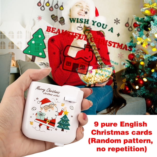 Fiudx Proyector de Luz Navideña, 9 Imágenes Navideñas, Juguete Multifunción, Linterna y Proyección, Decoración para Fiestas Familiares, Regalo Navideño, Tamaño Compacto, 7 X 7,5 Cm, Funciona con Pila