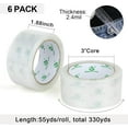 thumbnail image 3 of No Noise Quiet Clear Packing Tape, Heavy Duty Packaging Refill Rolls for Sealing and Shipping, 2.4Mil 1.88Inch 55Yards 6rolls, with Free Dispenser, 3 of 3