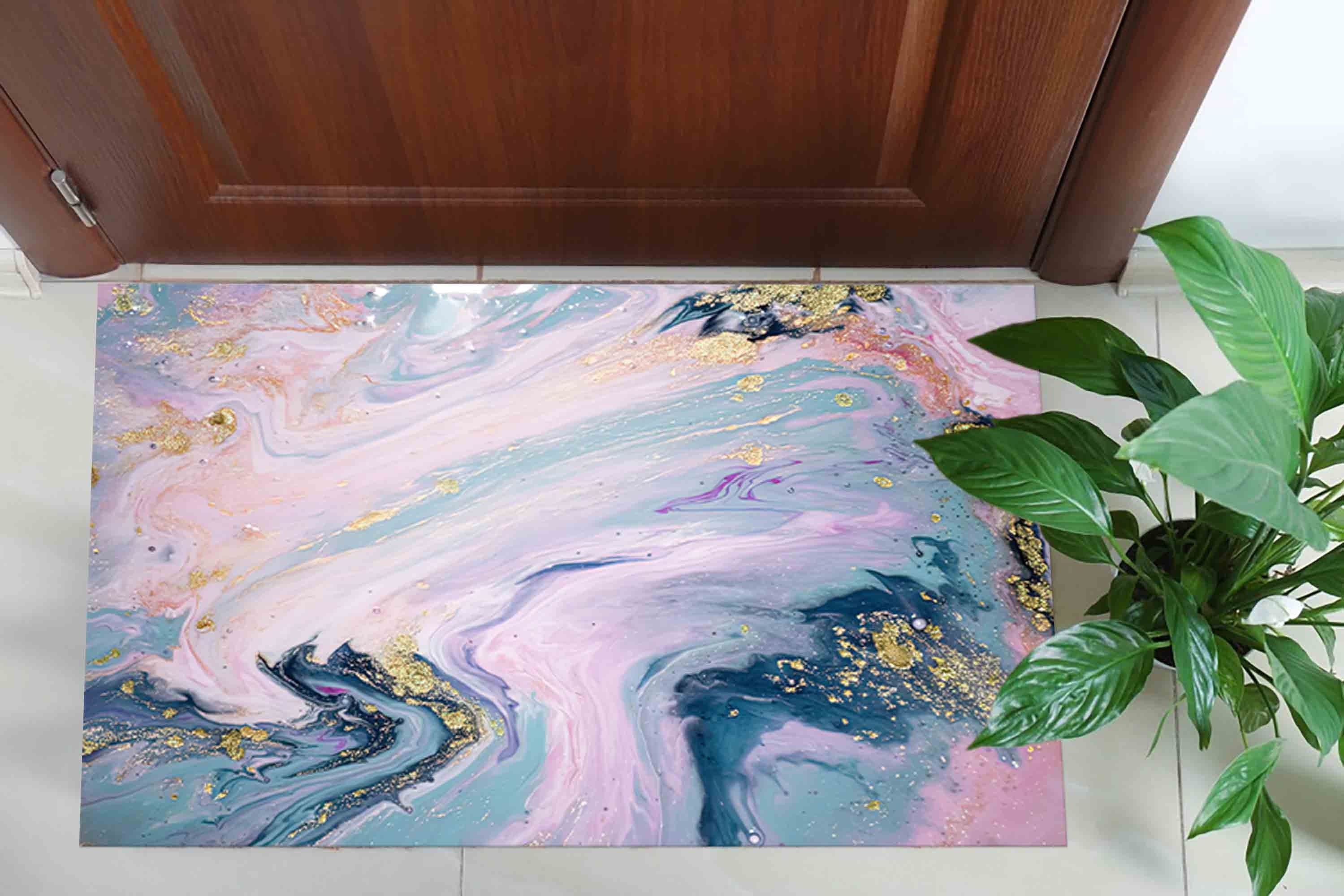 Alcohol Ink Rug, Car Mat Rugs, Modern Marble Rugs, Colorful Rugs  display picture 1