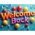 thumbnail image 4 of Welcome Back Banner Gradient Heart Stars Party Decoration Background Backdrop for Office Classroom Event Photography Celebration Decors, 4 of 4