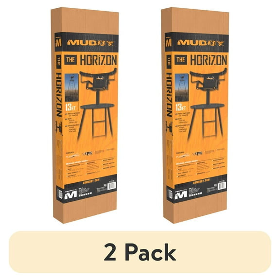(2 pack) Muddy Horizon Steel Tripod Stand with Padded Rail, Black