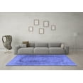 thumbnail image 3 of Ahgly Company Machine Washable Indoor Square Persian Blue Traditional Area Rugs, 5' Square, 3 of 4