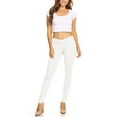 thumbnail image 4 of Women's Elastic Waist Solid Basic Jeggings Stretch Pants, 4 of 4