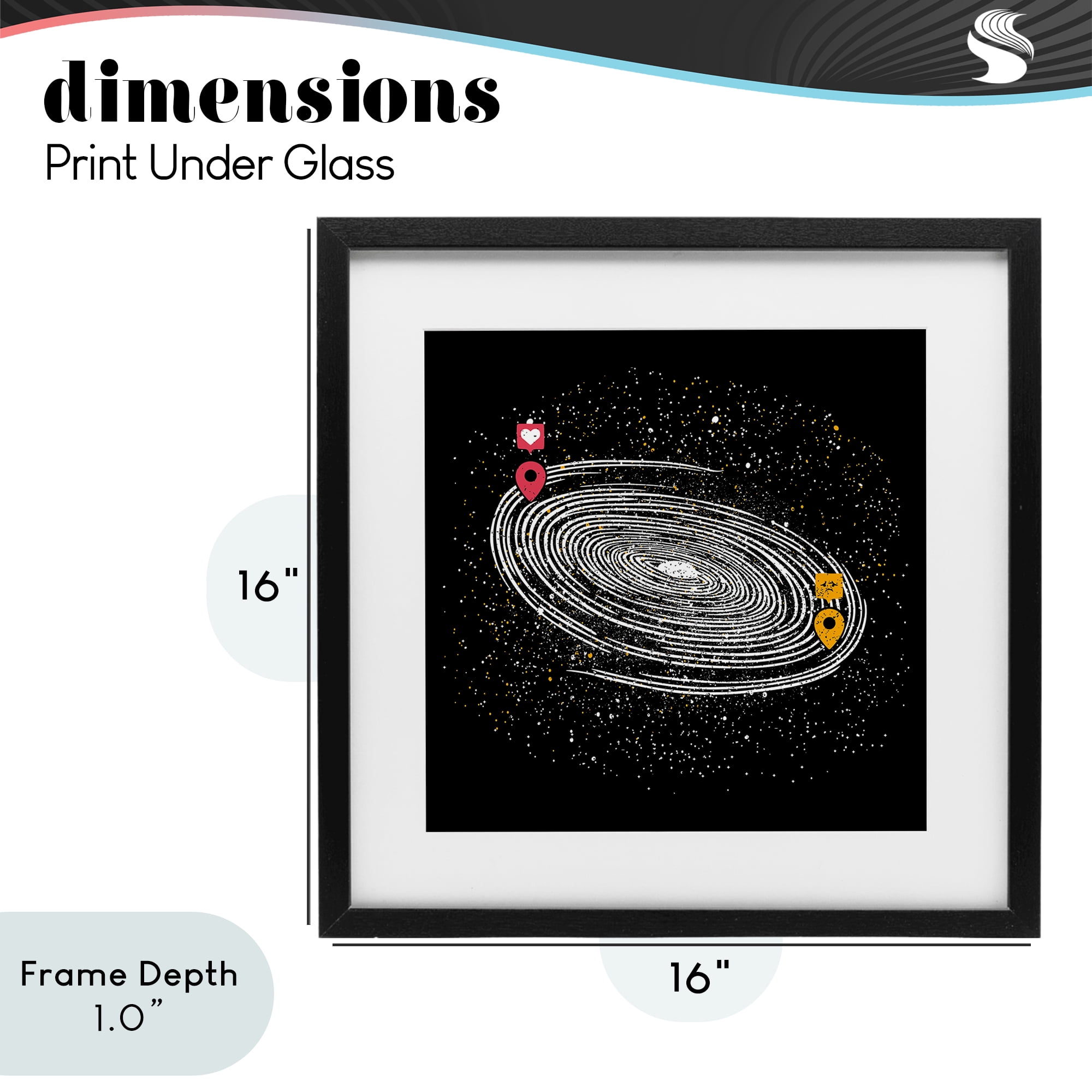 Stupell Industries Love Long Distance Black Framed Print Under Glass, design by Tobe Fonseca