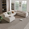 thumbnail image 3 of Oversized L Shaped Sectional Sofa with Ottoman Modular Couch for Living Room and Office Spacious Seating, 3 of 9