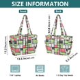 thumbnail image 4 of FORMRS Tote Bag for Women Quilted Large Capacity Travel Work Carry On Shoulder Handbag, Green Abstract Geometric, 4 of 7