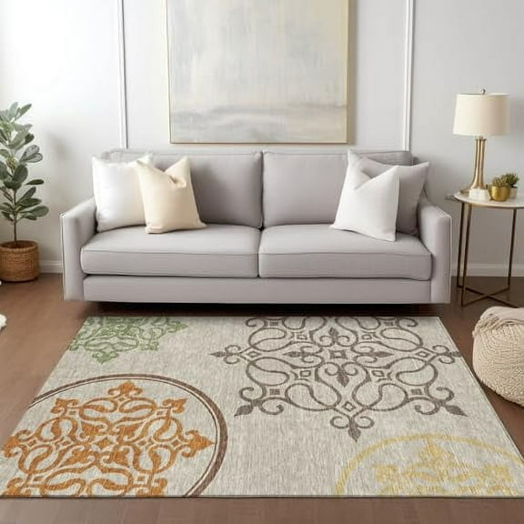 Addison Rugs Chantille ACN874 Taupe 5' x 7'6" Indoor/Outdoor, Machine Washable, Easy Clean, Non Shedding, Bedroom, Living Room, Dining Room, Kitchen, Patio Rug