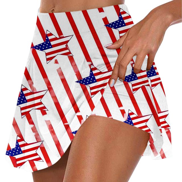Jacenvly - Falda corta plisada de tenis para mujer, pantalones cortos elásticos de dos piezas, para yoga, ligeros, de verano, color azul